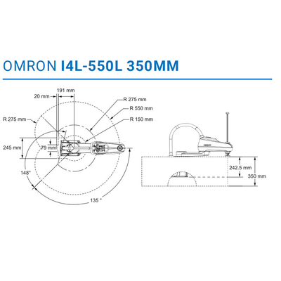 Van de Asscara van OMRON I4-450L 4 de Robot van de de Robothoge snelheid voor 3C-Industrie