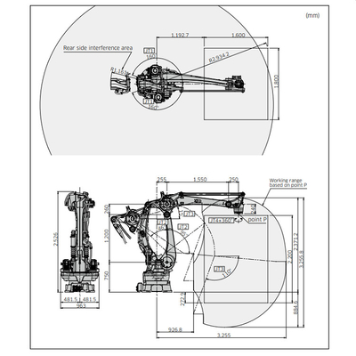 Kawasaki Robot CP180 6 het Wapen180kg Nuttige lading 3255mm van de Asrobot de Plaats van de Bereikoogst met Tang