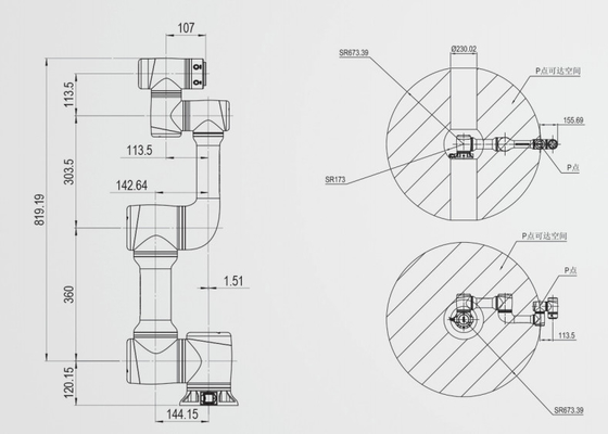 Flexibele JAKA 6 As 819mm het Wapen van de het Lassenrobot van de Bereik7kg Nuttige lading met Tig het Booglassenmachine van Mig
