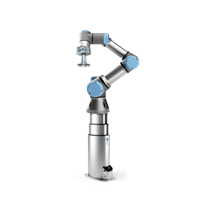 de samenwerkingsrobot van robotur Universele Robots UR3 Cobot met onrobottang en het opheffende systeem van Lift100
