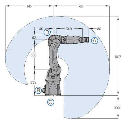 Industriële van het de Robotwapen van 6 Asyaskawa het Booglassenmachine en Mig-Lassentoorts