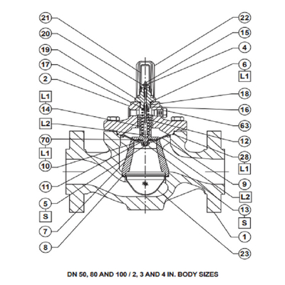 Chinese Steunbalk Opgezet met het Regelen van Controleklep LR125 FISHER Pressure Regulators For Gas
