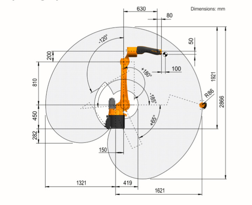 6 Wapen Kr 8 R1620 van de as het Industriële Robot met Sander Machine And Linear Tracker