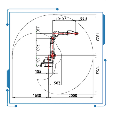 van de het booglassenrobot GBS6-C2080 6 van China GBS van de de asrobot de robotwapen met het lassenmachine van Megmeet CM350