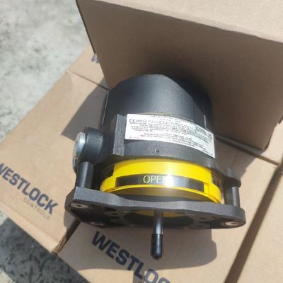 Beheersklep met pneumatische actuator en Asco 8210G magnetoventil en Westlock 2200 grensschakelaars