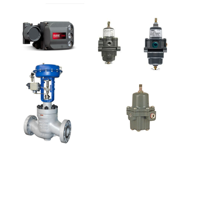 Controleventil met Fisher DVC6200 positioner en Fisher 67CFR filter regulator