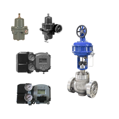 Controleventil met Masoneilan SVI II AP Advanced Performance Digital Valve Positioner en Fisher 67CFR Filter Regulator