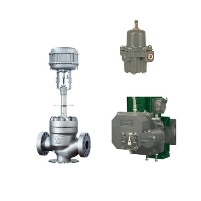 Hoogwaardig regelklep met Fisher 3720 elektro-pneumatische positioner en Fisher 67CFR filter regulator