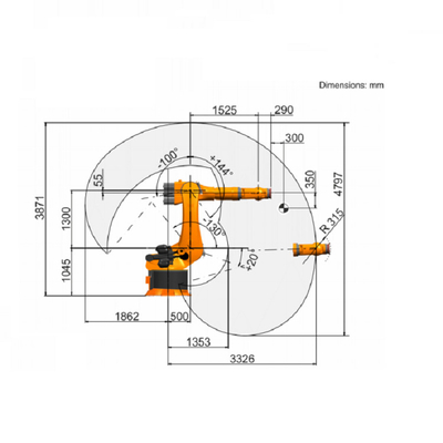 KUKA KR 240 R3330 Paletiserende robot met CNGBS lineaire geleidingsrail als automatische machine nuttige lading 240kg Robotarm