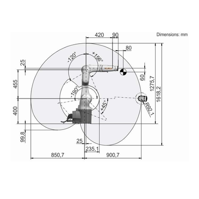 Kuka Robotic Arm 6 Axis KR 6 R900-2 met CNGBS Robot Gripper voor geautomatiseerde pick and place robot