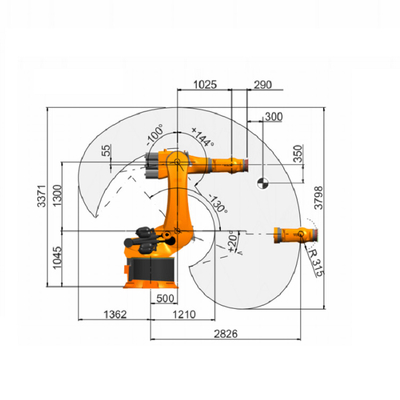 KUKA KR 360 R2830 F met CNGBS vingerafdrukker en robotkleding voor ophalen en plaatsen als materiaalbehandelingsapparatuur