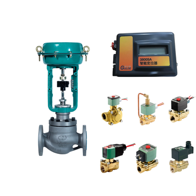 Sturingventiel met Fisher 3800 als positioner en ASCO serie 210 magnetoventiel