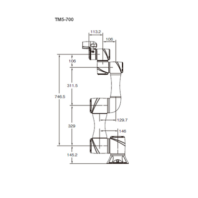 TM5-700 Cobot met 700 mm bereik en 6 kg nuttige lading manipulator voor Mini Robot als Collaborative Robot