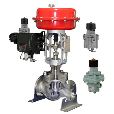 Masoneilan 78-40 luchtfilter regulator en Masoneilan SVI2 ventiel pneumatische positioner voor rechte hoek gids klep