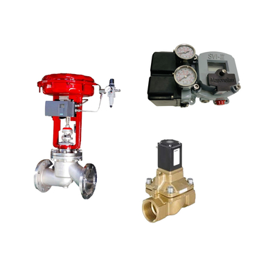 China's beroemde pneumatische regelklep met Masoneilan SVI2-21123121 positioner en Burkert 5404 Solenoioid klep