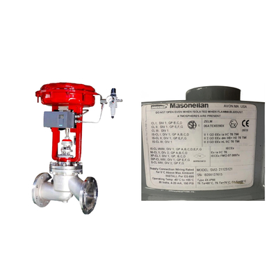 China's beroemde pneumatische regelklep met Masoneilan SVI2-21123121 positioner en ASCO magnetoventil