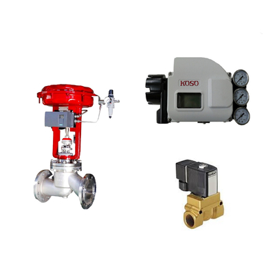 Pneumatische regelkleppen met Koso KGP5000 Smart Valve Positioner en Burkert 5404 Solenoid Valve