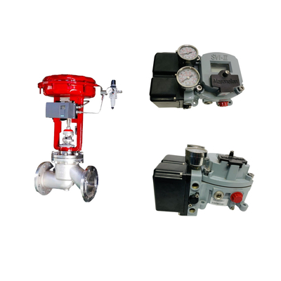 Controleventil met Masoneilan SVI II AP Advanced Performance Digital Valve Positioner en Fisher 67CFR Filter Regulator