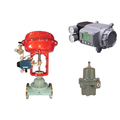 Chinese besturingsklep met Masoneilan SVI3 digitale klep positioner en Fisher 67CFR filter regulator