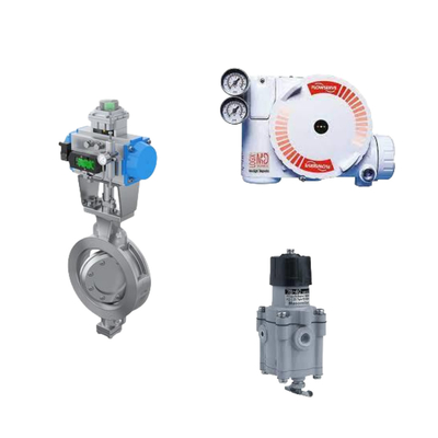 China's regelklep met Flowserve Logix 3200MD Digital HART positioner en Masoneilan 78-40 filter regulator