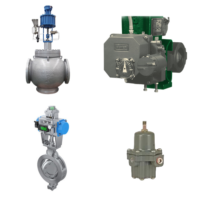 Hoogwaardig regelklep met Fisher 3720 elektro-pneumatische positioner en Fisher 67CFR filter regulator