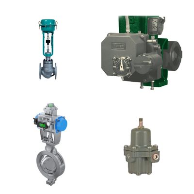 Hoogwaardig regelklep met Fisher 3720 elektro-pneumatische positioner en Fisher 67CFR filter regulator
