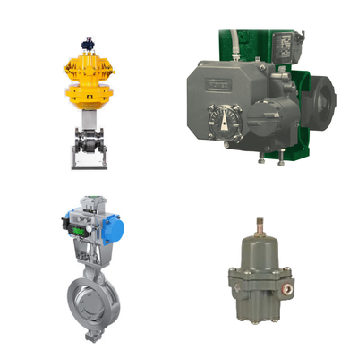 Hoogwaardig regelklep met Fisher 3720 elektro-pneumatische positioner en Fisher 67CFR filter regulator