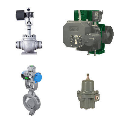 Hoogwaardig regelklep met Fisher 3720 elektro-pneumatische positioner en Fisher 67CFR filter regulator