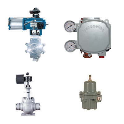 Pneumatische regelklep met Masoneilan SVi1000 digitale klep positioner en Fisher 67CFR filter regulator