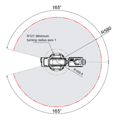 ABB IRB120 met 6-assige robotarm en draagkracht 3 kg bereiken 580 mm voor pick en plaats als manipulatie robot