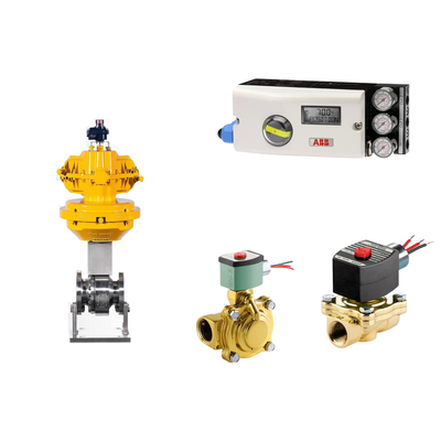 Pneumatische regelklep met ABB TZIDC-200 positioner en EMERSON ASCO210 2-weg magnetoventiel