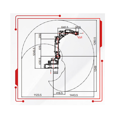 Automatische lasrobotarm SF6-C1400 met laslampen met 1440 mm bereik