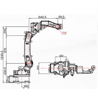 Automatische lasrobotarm SF6-C1400 met laslampen met 1440 mm bereik