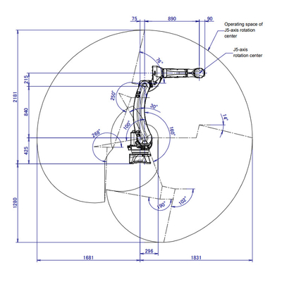 6 Axis Industrial Fanuc Robot Arm M-20iD/25 Met CNGBS Robot Positioner Voor Lassen