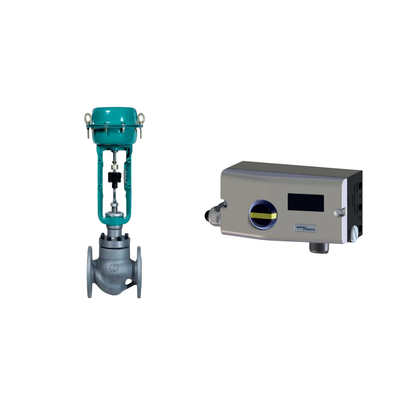 Pneumatische klep met Spirax Sarco Smart Valve Positioner SP7-10-11 en Fisher 67CFR Filter Regulator