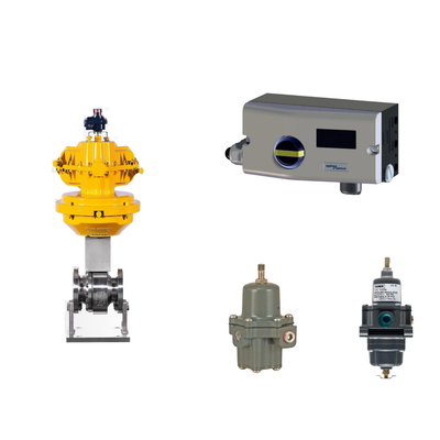 Pneumatische klep met Spirax Sarco Smart Valve Positioner SP7-10-11 en Fisher 67CFR Filter Regulator