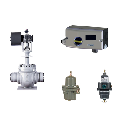 Pneumatische klep met Spirax Sarco Smart Valve Positioner SP7-10-11 en Fisher 67CFR Filter Regulator