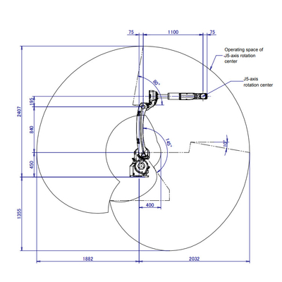 M-10iD/8L Fanuc Robotarm met 2032mm bereik van 6 assen Robotarm met CNGBS Dressing Pack voor lassen