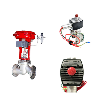 Chinese pneumatische besturingsklep met Masoneilan SVI2-21123121 Valve positioner en ASCO solenoïde klep