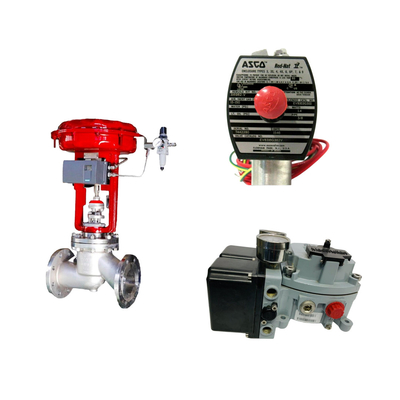 Chinese pneumatische besturingsklep met Masoneilan SVI2-21123121 Valve positioner en ASCO solenoïde klep