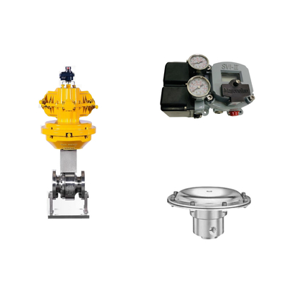Pneumatische regelklep met Masoneilan SVI2-21123121 positioner en Tescom 44-4600 drukregulerende klep