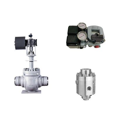 Pneumatische regelklep met Masoneilan SVI2-21123121 positioner en Tescom 26-1100 drukregulerend klep