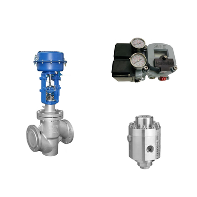 Pneumatische regelklep met Masoneilan SVI2-21123121 positioner en Tescom 26-1100 drukregulerend klep