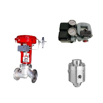 Pneumatische regelklep met Masoneilan SVI2-21123121 positioner en Tescom 26-1100 drukregulerend klep