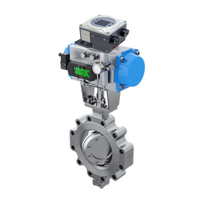 Chinese besturingsklep met Neles-kleppositionator NDX Mesto en pneumatische actuator