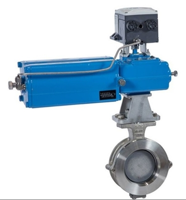 Chinese besturingsklep met Neles-kleppositionator NDX Mesto en pneumatische actuator