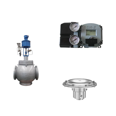 Pneumatische regelklep met Masoneilan SVI2-21113121 positioner en Tescom 44-4600 drukregulerend klep