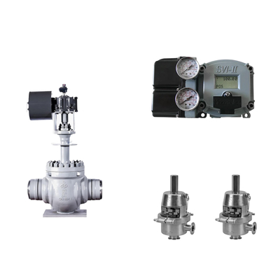 Pneumatische regelklep met Masoneilan SVI2-21123111 positioner en Fisher SR5 drukregulerend klep