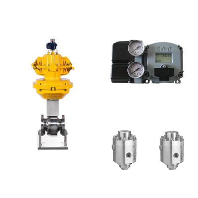 Pneumatische regelklep met Masoneilan SVI2-21123111 positioner en Tescom 26-1100 drukregulerend klep