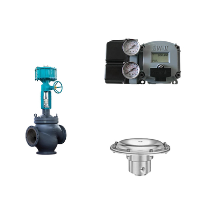Pneumatische regelklep met Masoneilan SVI2-21123111 positioner en Tescom 44-4600 drukregulerend klep